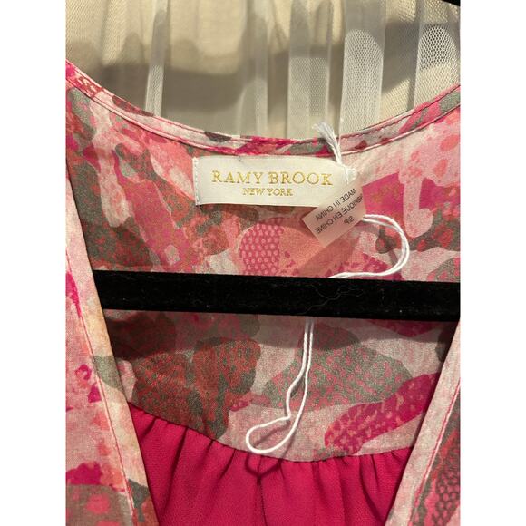 RAMY BROOK Printed Shaw Mini Dress - Rose Pink Combo Size Small - Picture 7 of 9